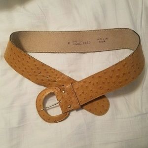 genuine leather ostrich print tam belt
